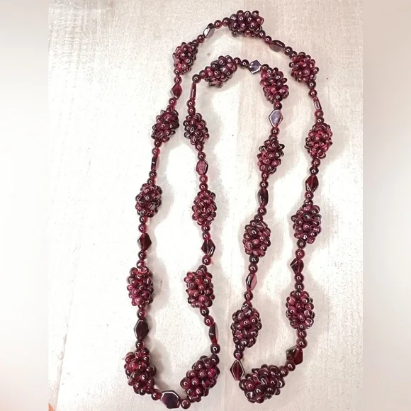 Garnet necklace 17 inch long